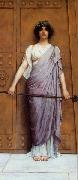 John William Godward At the Gate of the Temple painting
